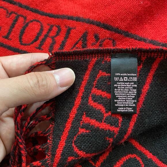 Victorias Secret 2 Tone Fringed Scarf NWT 86”x12” - Picture 2 of 2